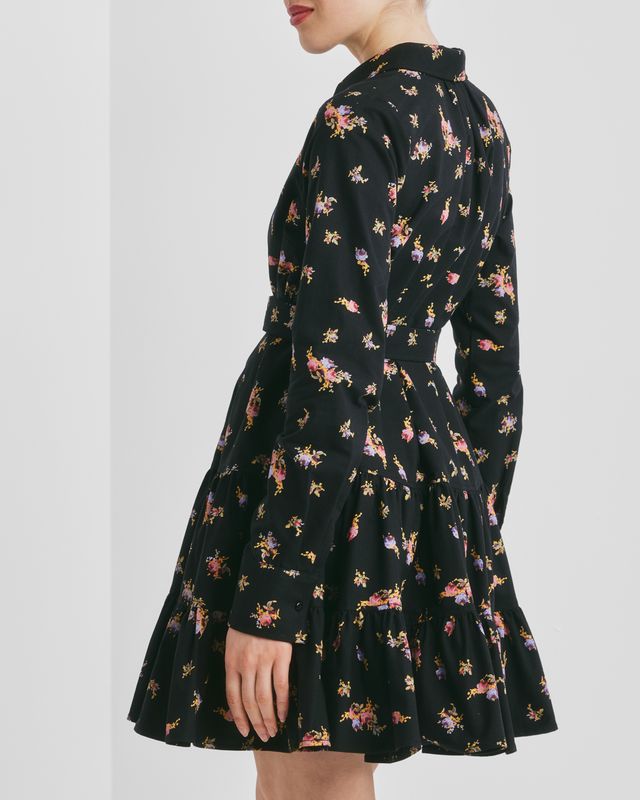 Winter Cotton Shift Dress  Petite Flowers