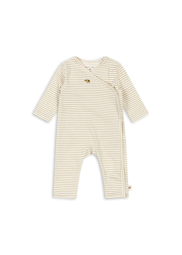 BASIC NEWBORN ONESIE GOTS  Tea Stripe