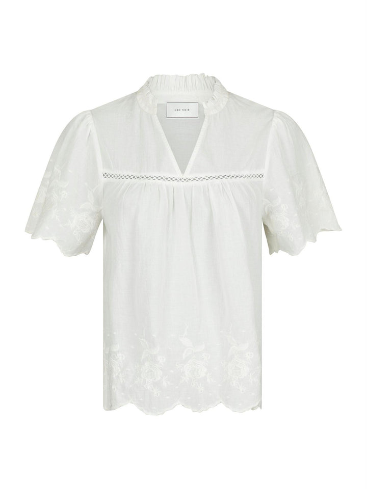 Micheline Emb Blouse  Off White