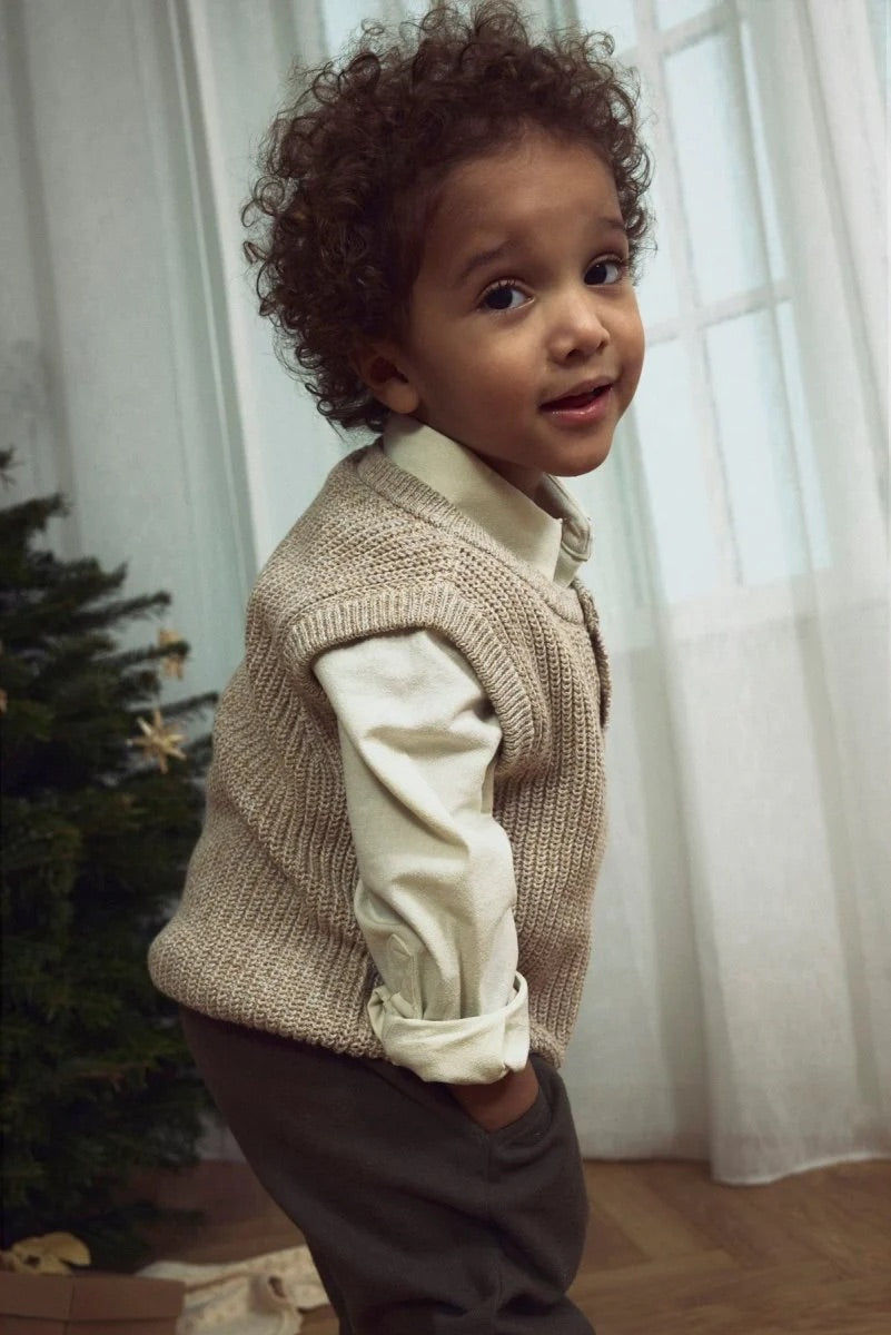 NMMROKKO KNIT VEST LIL  Lysegrå