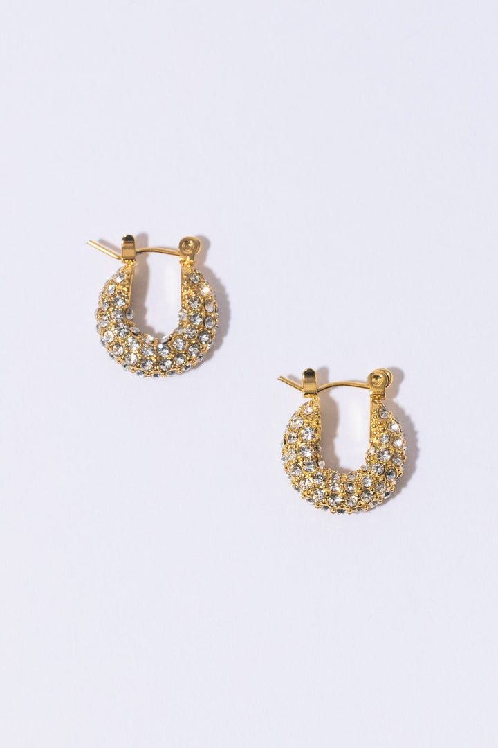 TINY DIAMOND HOOPS  Gold