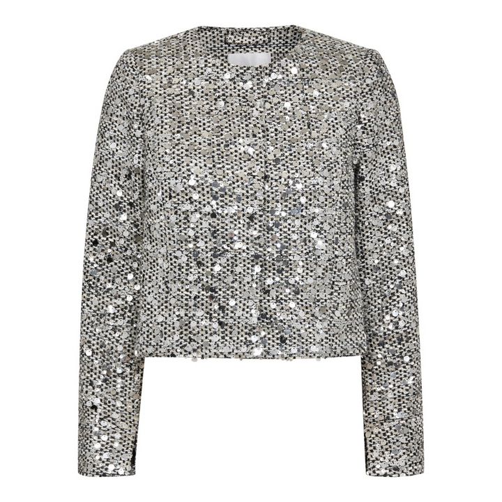 BoucleCC Sequin CocktailJacket  Whiteblack