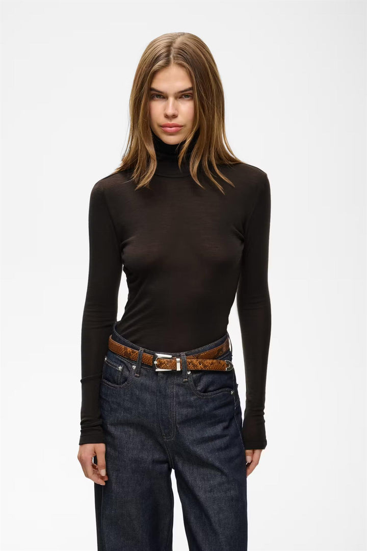 GZNINIA WOOL ROLL NECK  Chocolate Torte