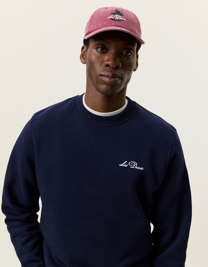 Signature Print Sweatshirt Dark Navy Blue