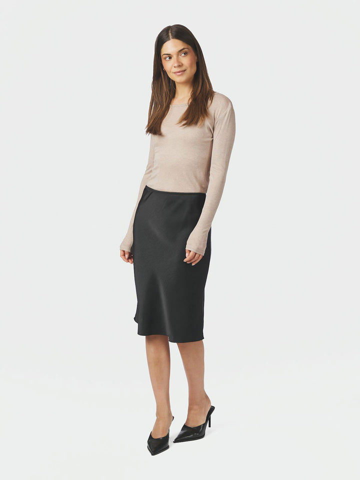 Mindie Heavy Sateen Skirt  Black