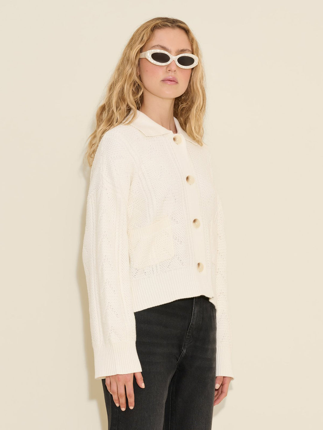 Serena Knit Cardigan  White