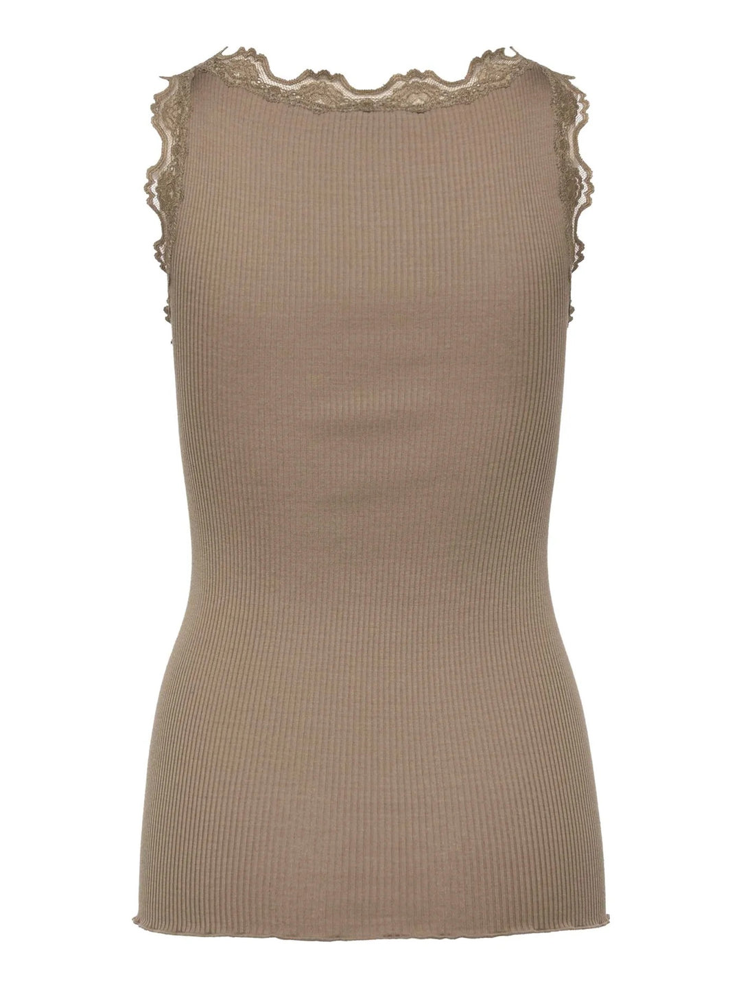 RWBabette Silk SL U-neck Lace Top  Walnut