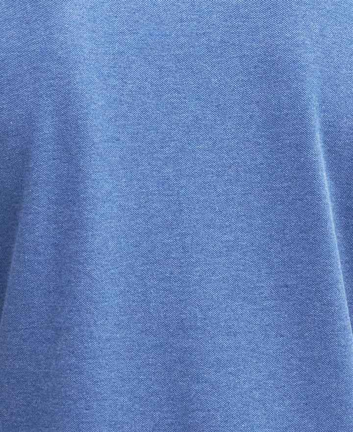 Tartan pique polo shirt  Dk Chambray