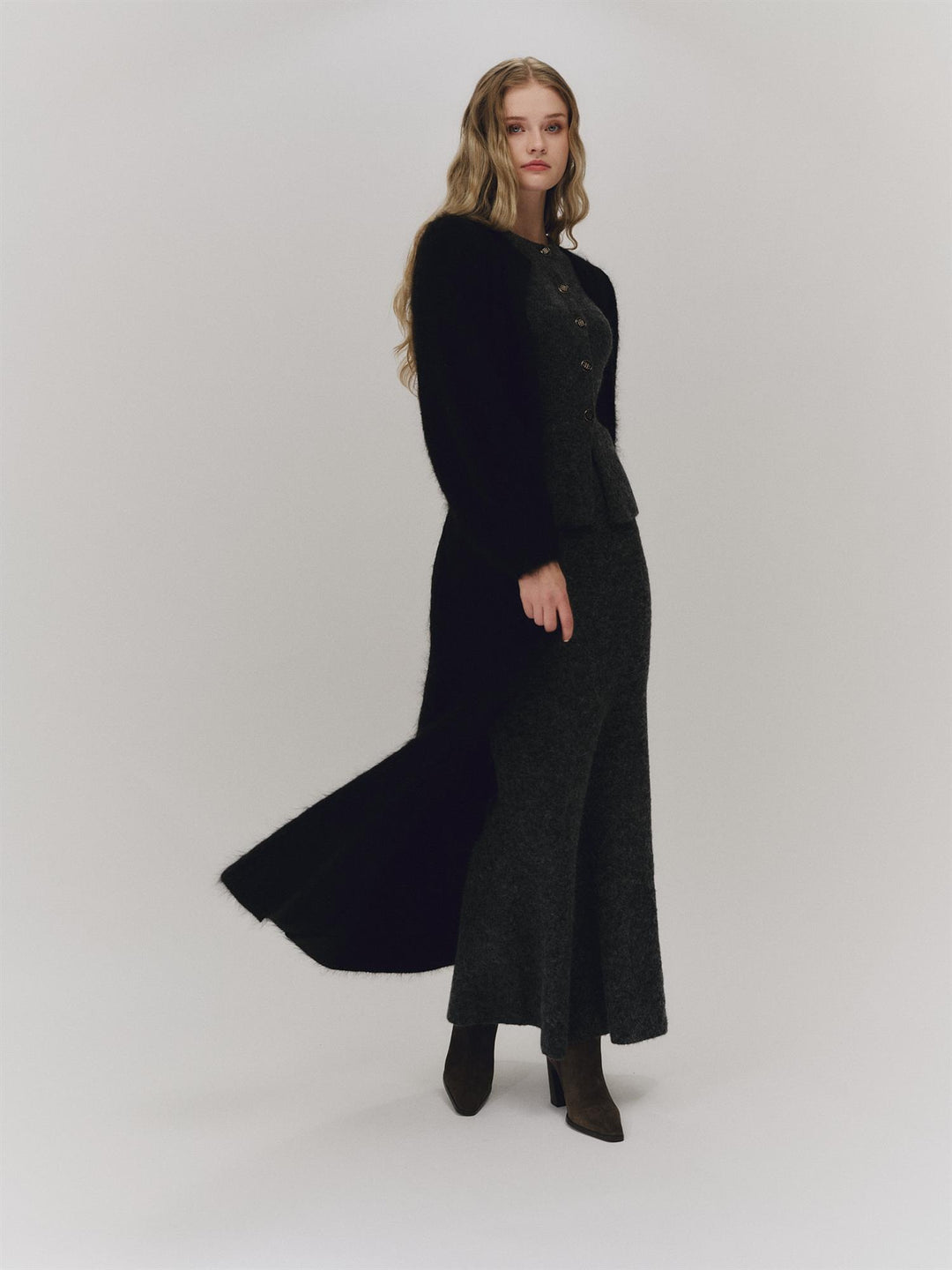 Iza Alpaca cardigan  Charcoal