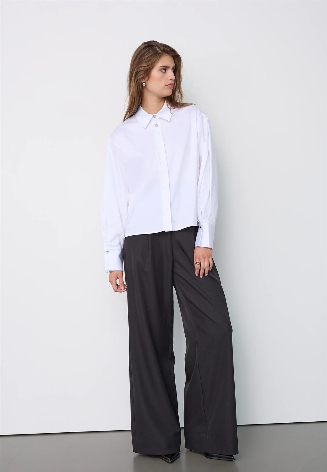 DaliaCC Sleeve Pleat Shirt White