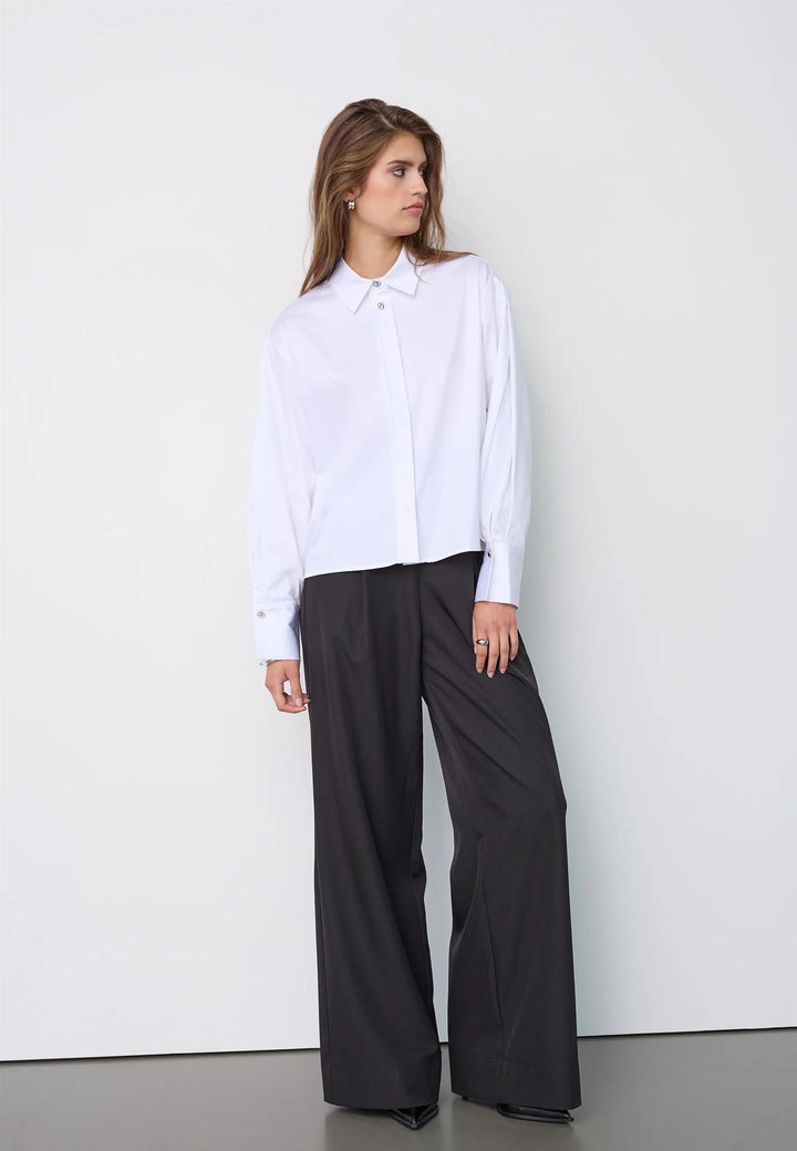 DaliaCC Sleeve Pleat Shirt White