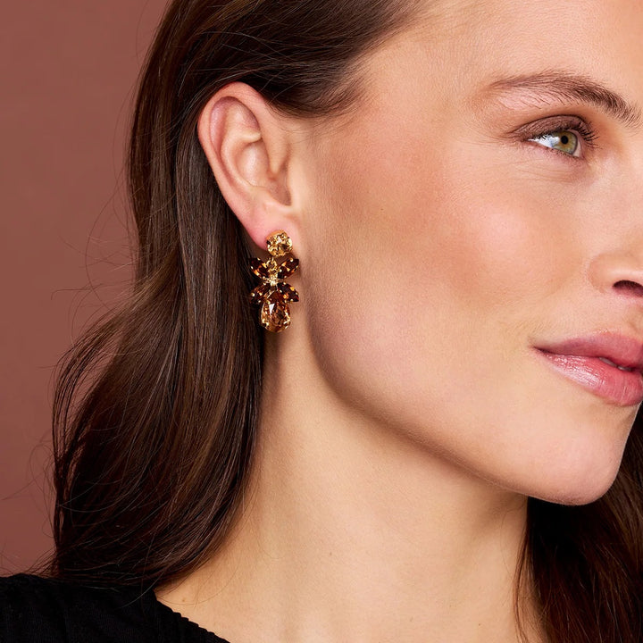 MINI DIONE EARRINGSGOLD Rec Topaz Combo