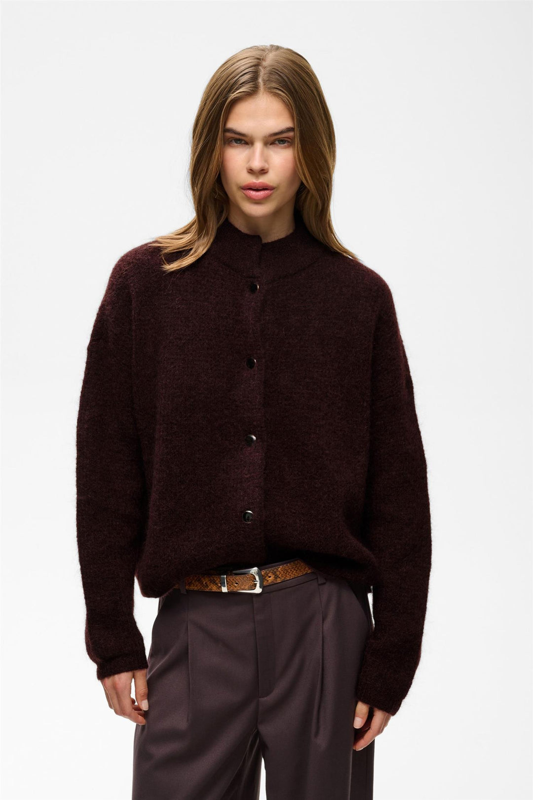 Gzdebbie Cardigan  Plum Melange