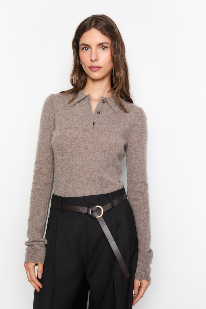 Jolanda Knit  Dark Taupe Melange