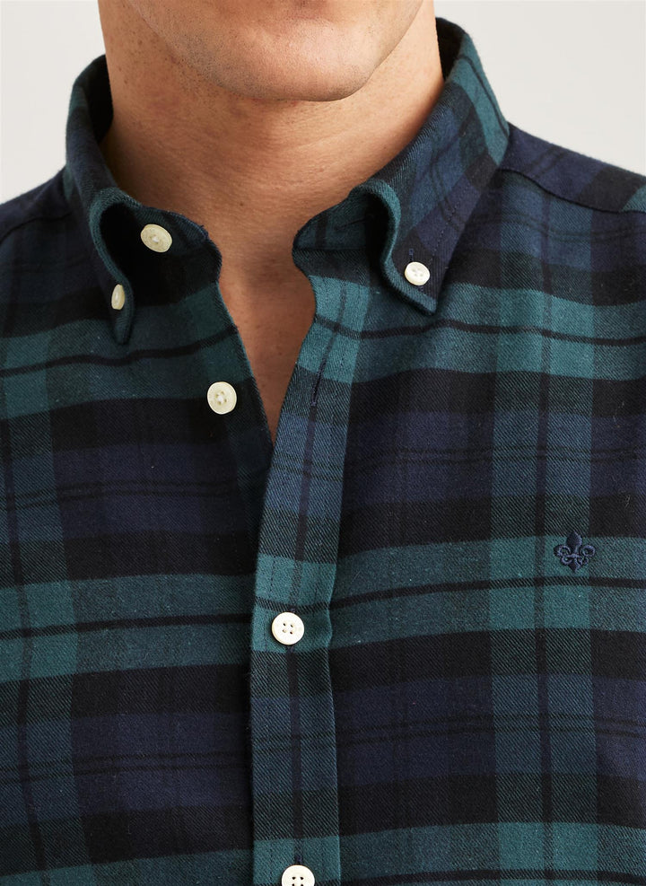 Soft Twill Tartan Shirt-Slim Fit  Navy