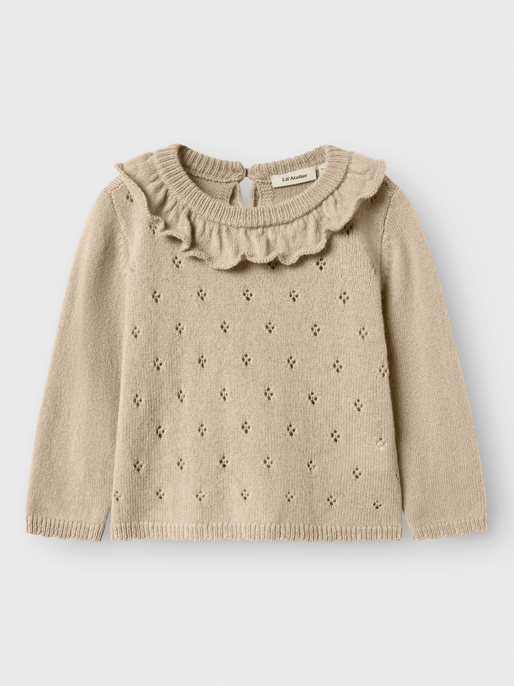 Nmfnalio Wool Ls Knit Lil  Beige