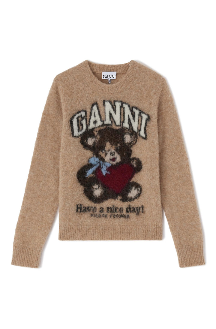 Brushed alpaca Crewneck  Camel