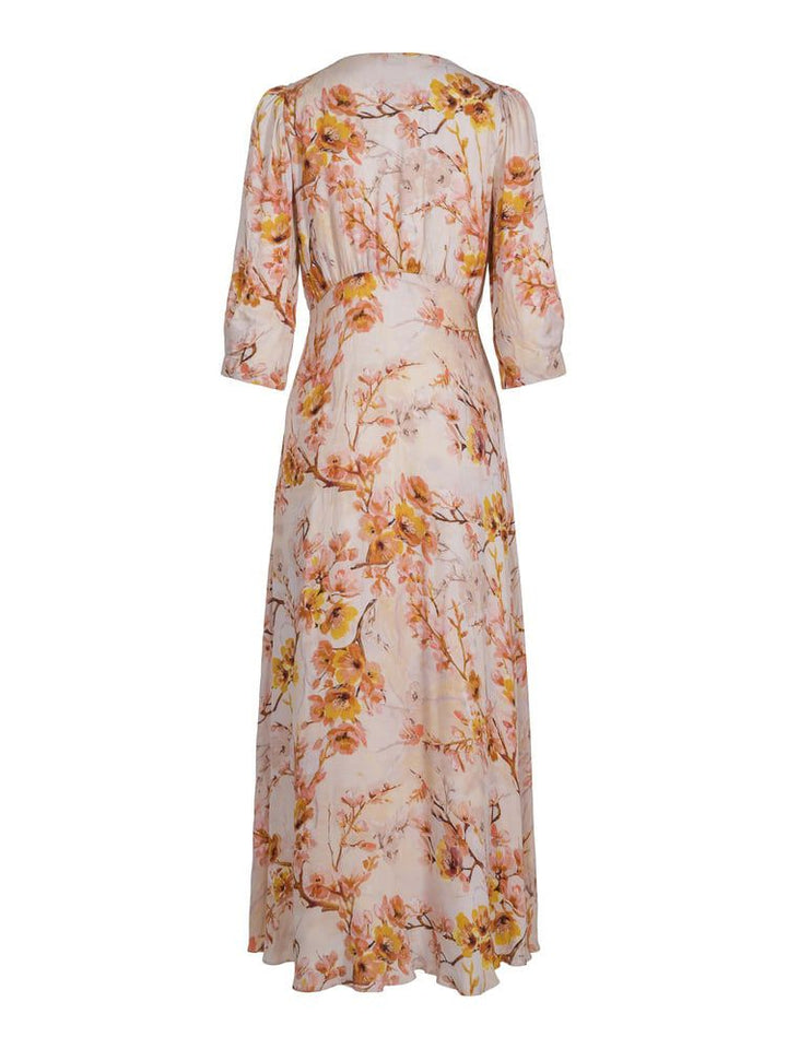 Sorrento Dress  Pink Beige Flowers