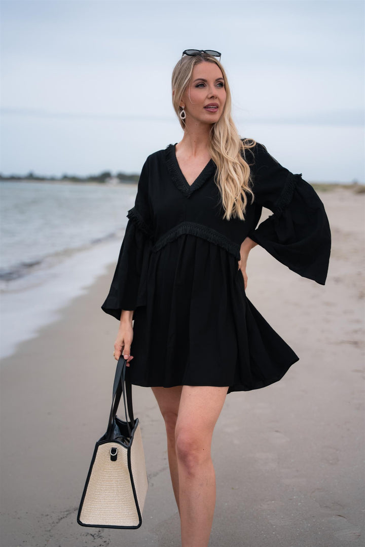 IBEN EDEN DRESS  Linen Black