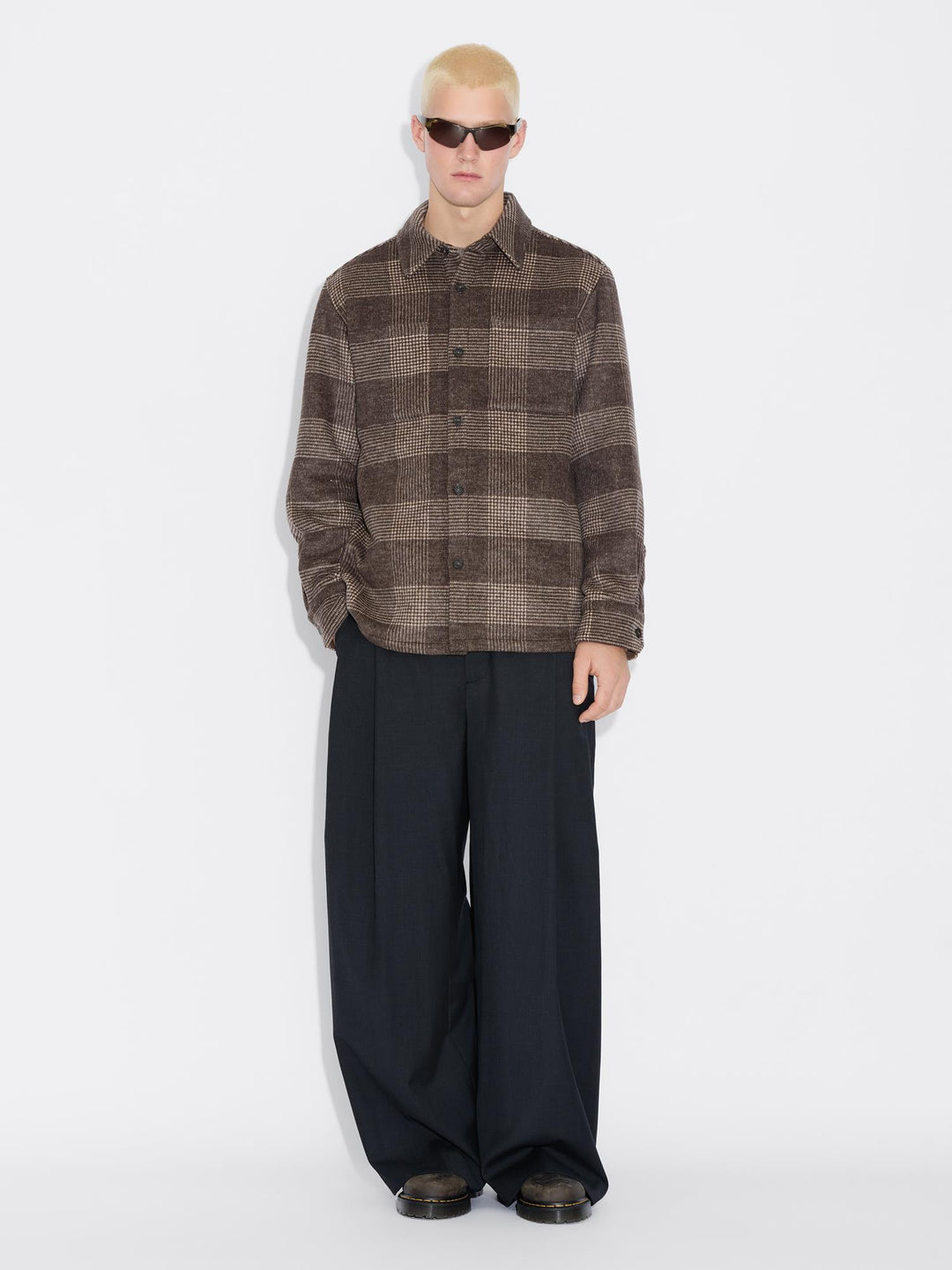 Mildew Flannel Overshirt  Brown Check