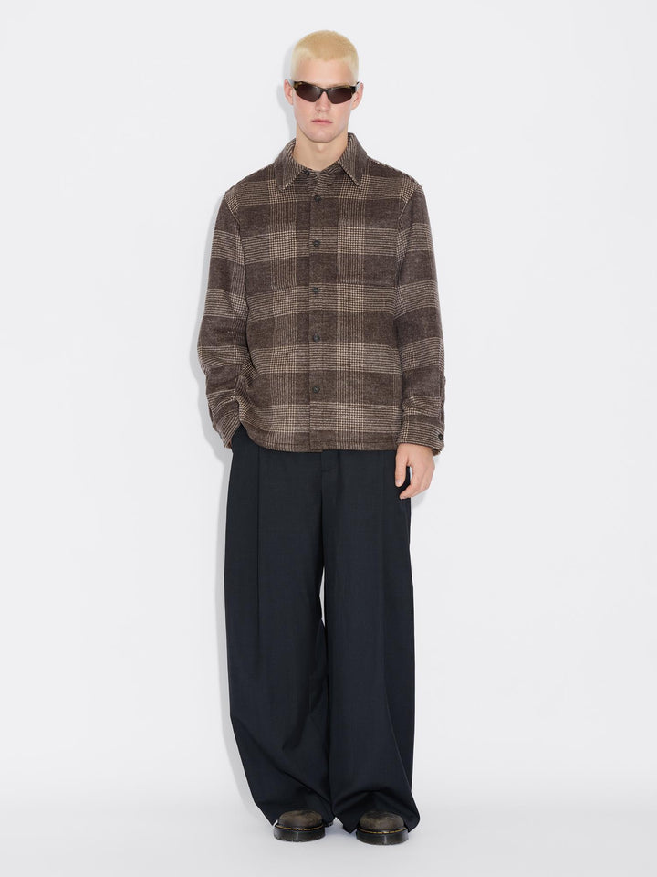 Mildew Flannel Overshirt  Brown Check