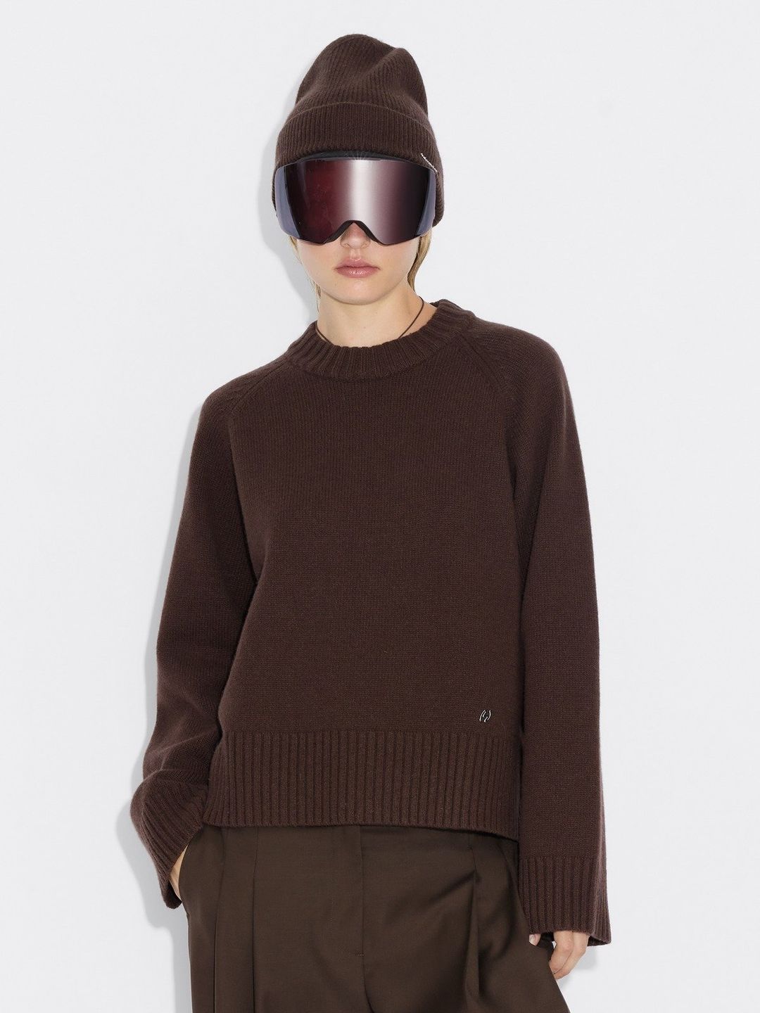 W. Wool Crew  Dk. Brown