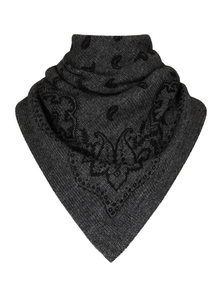 Adelina Paisley Knit Scarf Antracit Melange