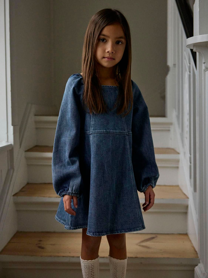 Obello Ls Loose Dnm Dress  Mørkeblå