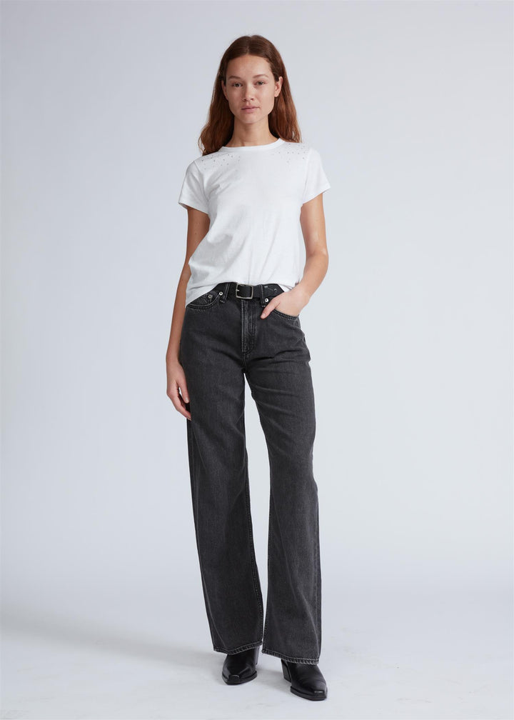 OMBRE STUD TEE  White