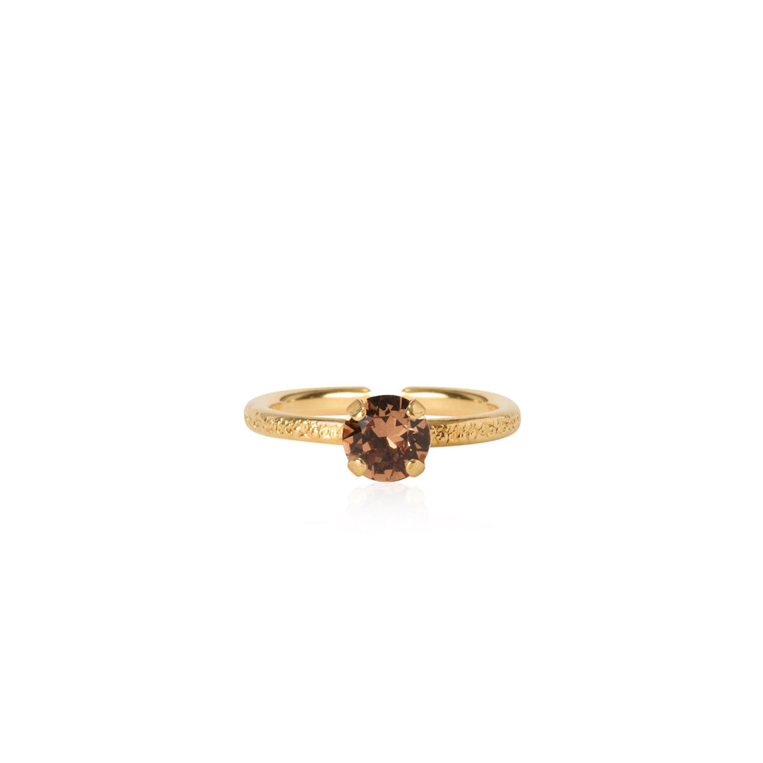 NATTI RING GOLD Rec Light Smoked Topaz