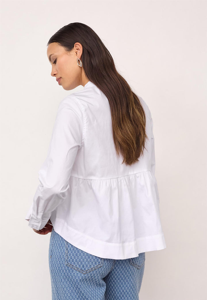 PoppyCC LS Flare Blouse  White