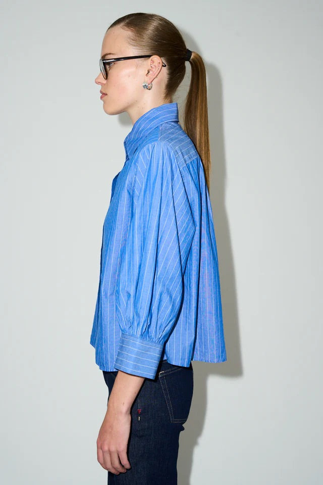 Hepburn Shirt Santa Barbara Stripe  Blue