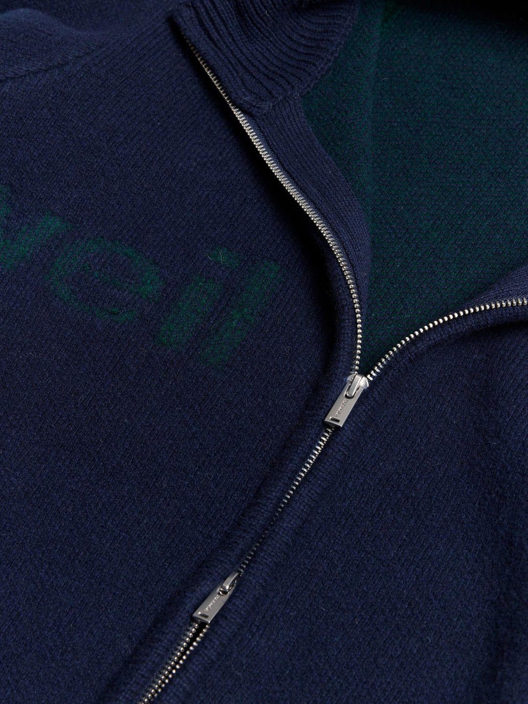 HAZA LOGO ZIP-UP CARDIGAN  Navy Mix