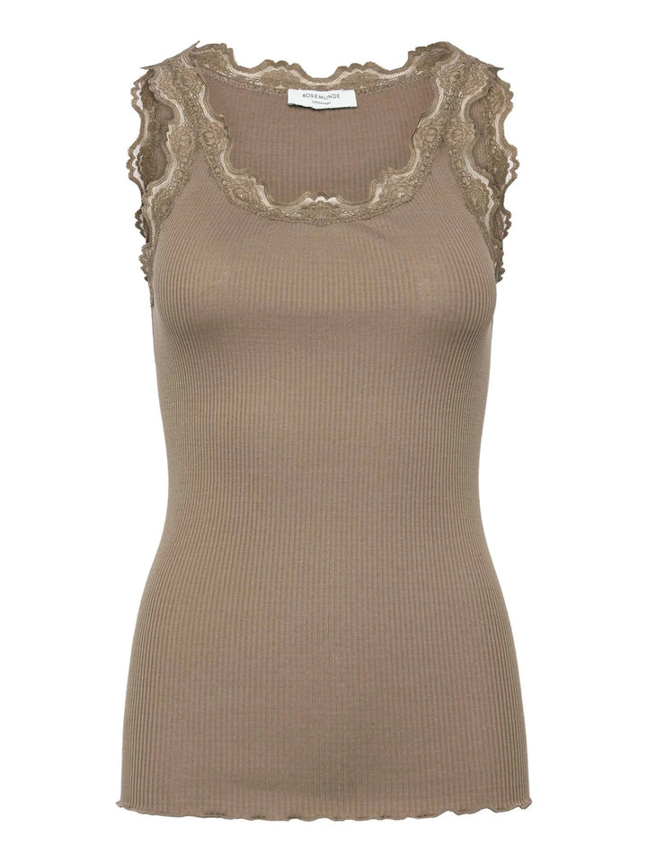 RWBabette Silk SL U-neck Lace Top  Walnut