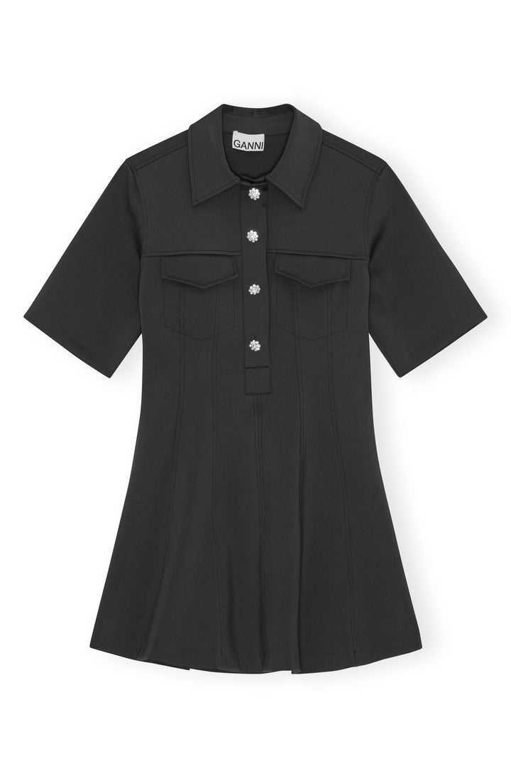 Scuba Neoprene Fitted Mini Dress  Phantom