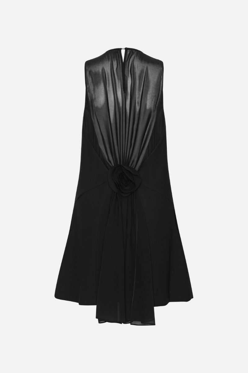 CREPE MINI A-LINE DRESS  Black