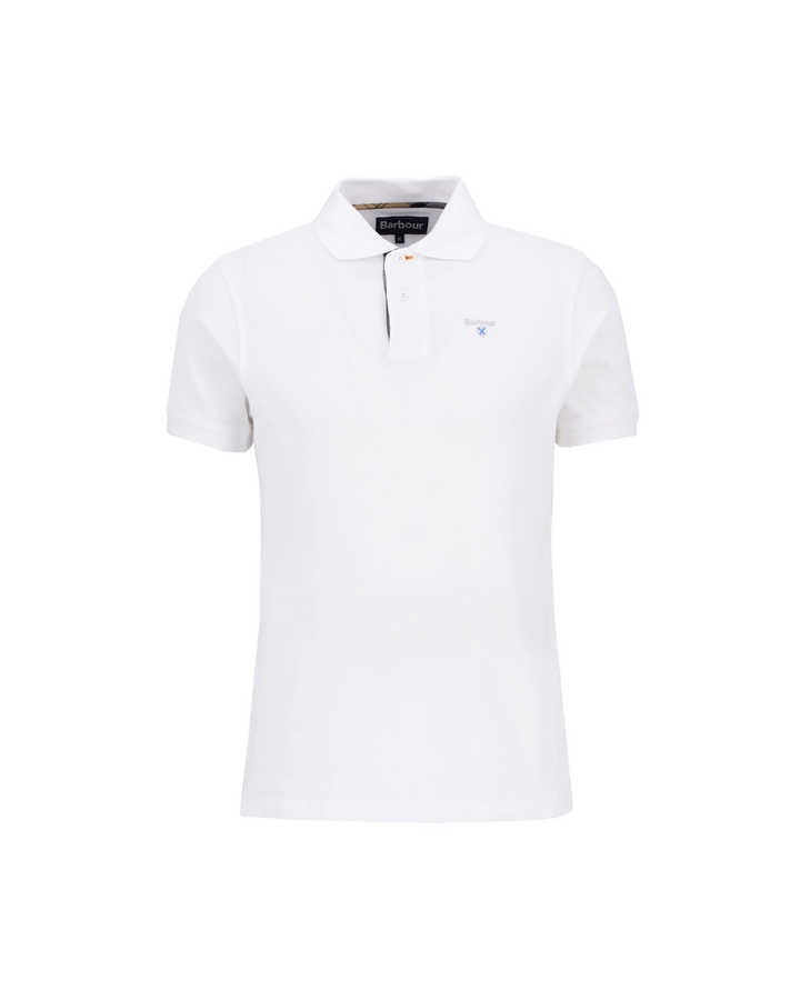 Tartan pique polo shirt  White