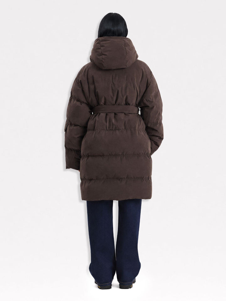 Steilia Brushed Down Coat  Brown