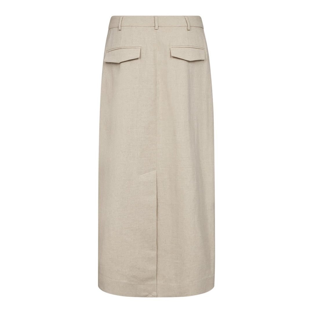 LeenaCC Linen Floor Skirt  Bone