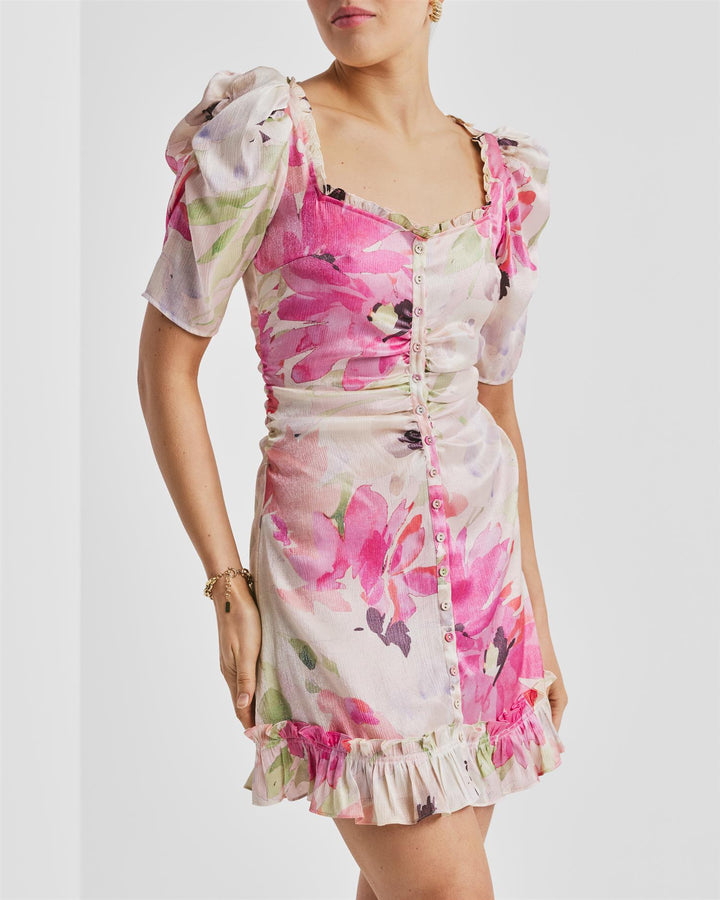 Shiny Rouching Dress  Soft Dew