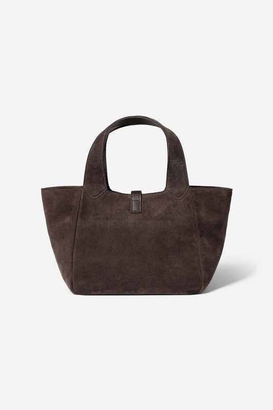 Lucille Tote Bag Smal  Dark Brown Suede