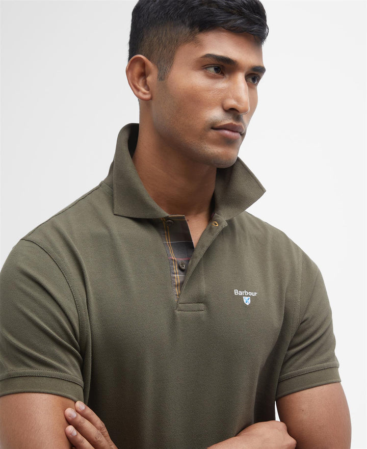 Tartan pique polo shirt  Olive