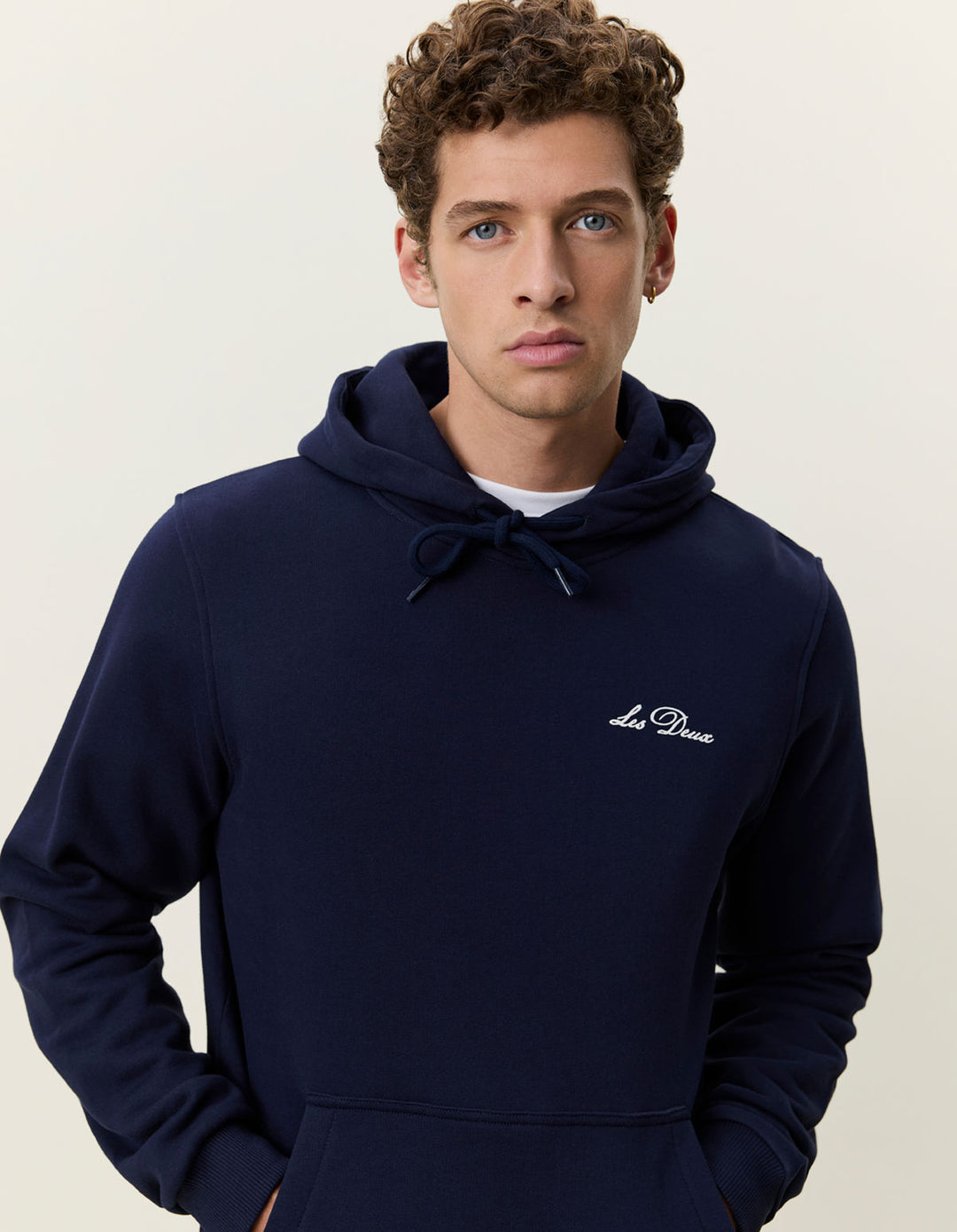 Signature Print Hoodie Dark Navy Blue