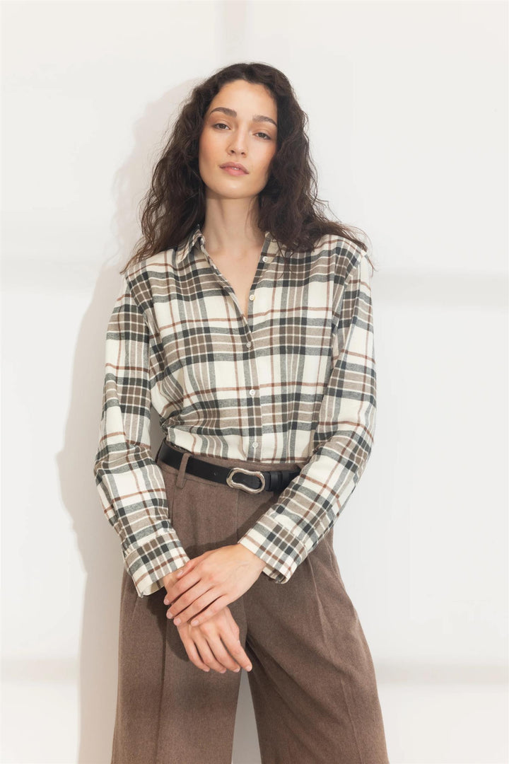 Joan Flannel Shirt  Green Check