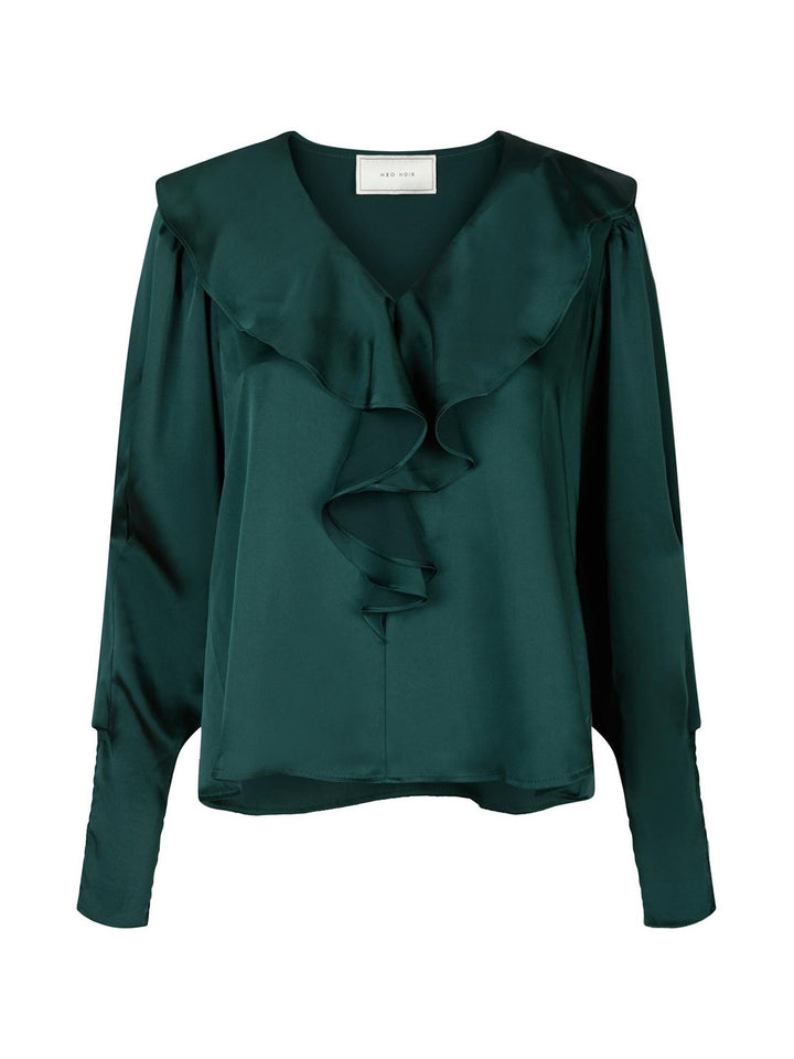 Sandie Sateen Blouse  Dark Green