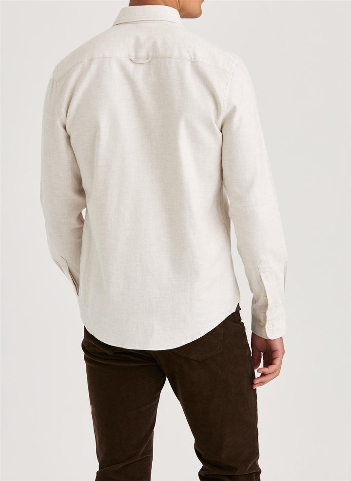 Twill Flannel Shirt-Slim Fit  Off White
