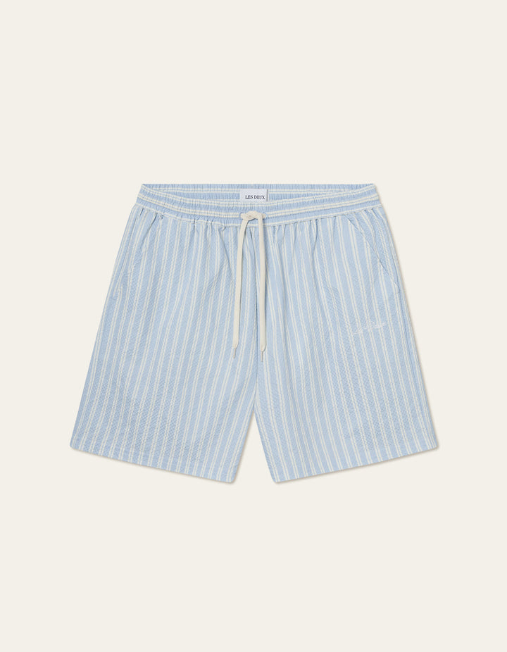 Stan Stripe Seersucker Swim Shorts  Summer Sky/Light Ivory