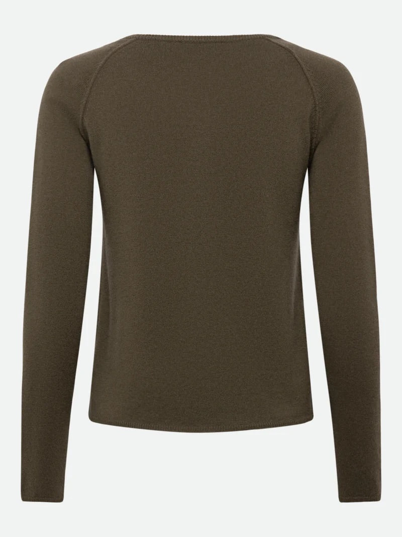 RWLaica Cashmere LS O-neck Raglan Cardigan  Kalamata