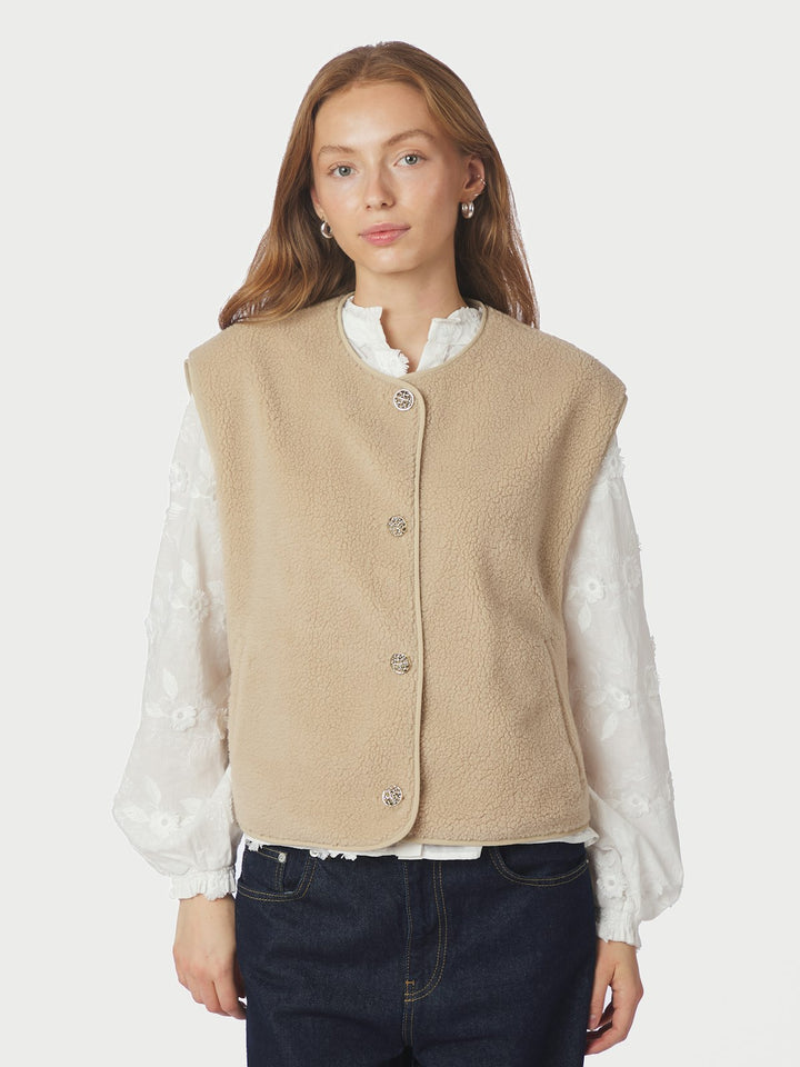 Mariko Teddy Vest  Sand