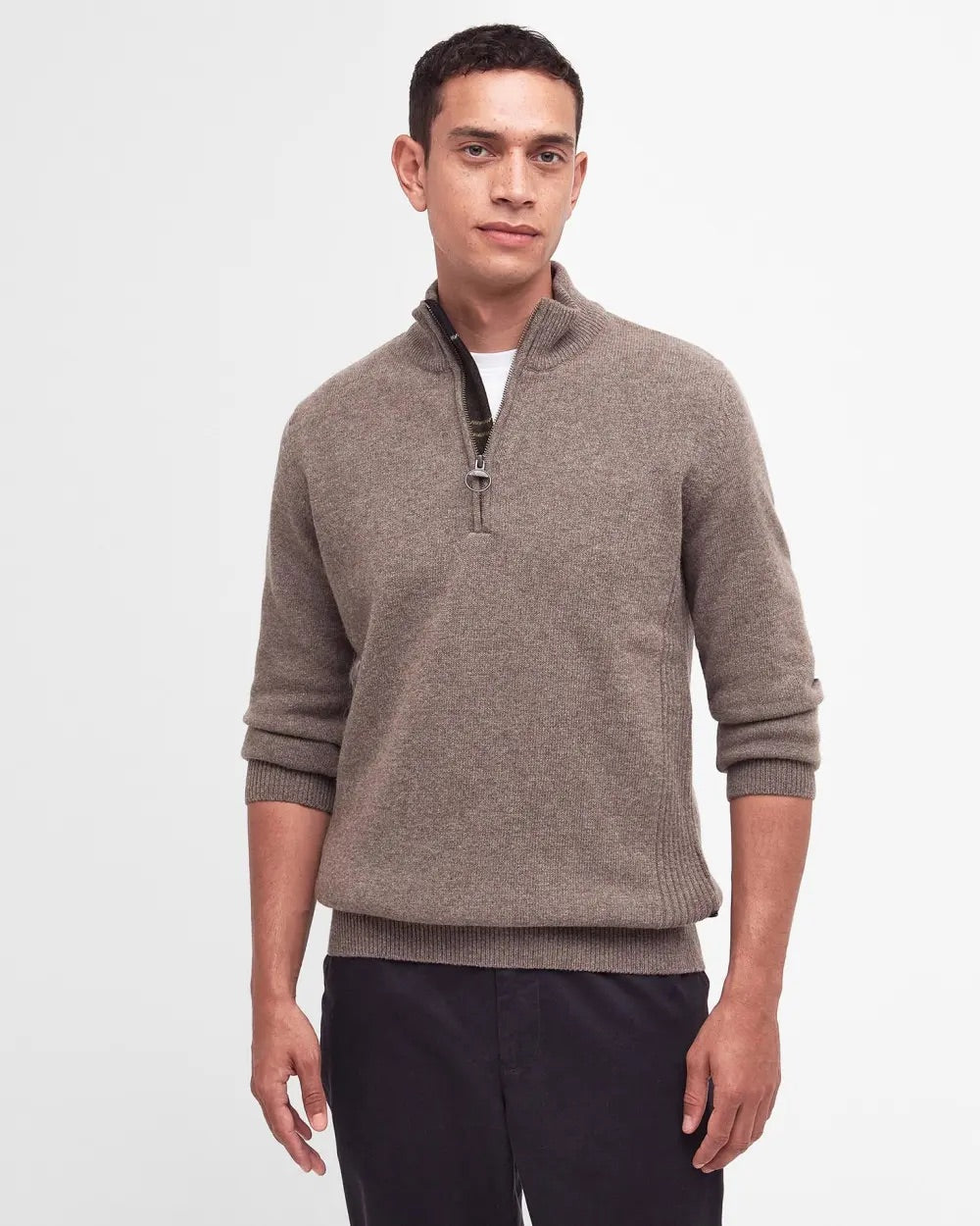 Holden Half Zip Knitted Jumper  Military Marl